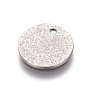 Non-Tarnish 304 Stainless Steel Textured Pendants X-STAS-I098-01-12mm-P-2