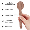 Gorgecraft 4Pcs 2 Style Walnutwood & Beechwood Spoon Mold DIY-GF0005-08-3