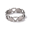 201 Stainless Steel Hollow Heart Wrap Finger Ring for Valentine's Day RJEW-J051-50P-2