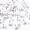 Letter Acrylic European Beads OPDL-R050-10mm-I-1