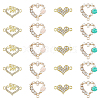 DICOSMETIC 32Pcs 4 Styles Alloy Crystal Rhinestone Connector Charms FIND-DC0003-53-1
