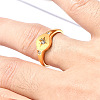 Flat Round with Star Pattern 304 Stainless Steel Micro Pave Clear Cubic Zirconia Finger Rings FS-WG7CEF6-03-4