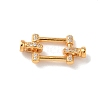 925 Sterling Silver Micro Pave Clear Cubic Zirconia Fold Over Clasps SE-CBAF1B0-04G-1