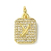 Rack Plating Brass Micro Pave Clear Cubic Zirconia Charms KK-G501-01Y-G-1