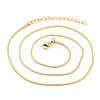 304 Stainless Steel Round Snake Chain Necklaces for Women NJEW-G140-06B-G-2