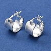 Sterling Silver Plain Thick Hoop Earrings for Women EJEW-D106-03S-2