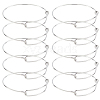 10Pcs 304 Stainless Steel Expandable Bangle for Girl Women BJEW-DC0001-03-1