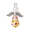 Handmade Millefiori Glass Pendants PALLOY-JF04573-01-3