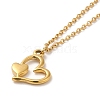 304 Stainless Steel Heart Pendant Necklaces for Women NJEW-H016-02G-2