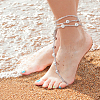 ANATTASOUL 6Pcs 3 Style Clear Resin & ABS Plastic Flower & Starfish Toe Ring Anklets Set AJEW-AN0001-02-5
