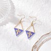 Handmade Glass Seed Beads Rhombus Dangle Earrings EJEW-MZ00542-05-1