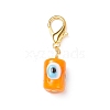 Evil Eye Lampwork Column Pendant Decorations HJEW-JM00742-02-2