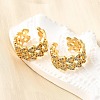 Brass Micro Pave Clear Cubic Zirconia Cuff Earrings EJEW-K309-10G-1