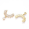 Brass Micro Pave Cubic Zirconia Pendants KK-N254-238G-2