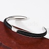 304 Stainless Steel Microfiber Leather Cord Cuff Bangles BJEW-D304-14P-01-5