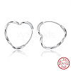 Rhodium Plated 925 Sterling Silver Hoop Earrings STER-M116-01P-1