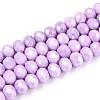 Anti-Tarnish Electroplate Rondelle Glass Beads Strands EGLA-T021-8mm-17-07-1