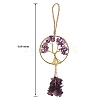 Wire Wrapped Chips Natural Amethyst Big Pendant Decorations HJEW-SZ0001-27E-7