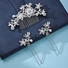 3Pcs Alloy Rhinestone Hair Combs PW-WGC1360-01-2