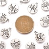Flat Round with Tree Tibetan Style Alloy Pendants TIBEP-R338-10AS-NR-2