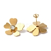 Flower Ion Plating(IP) 304 Stainless Steel Stud Earrings for Women EJEW-L287-004G-2