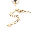 Shell Pearl & Acrylic Beads Flower Link Bracelets X1-BJEW-TA00003-05-5