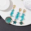 Planet/Star/Flat Round Alloy Enamel Pendant Decorations HJEW-JM01621-2