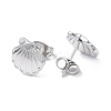 304 Stainless Steel Shell Stud Earrings for Women EJEW-I285-13P-2