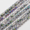 Electroplate Synthetic Crackle Quartz Bead Strands EGLA-J067-6mm-HP02-1