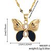 Brass Clear Cubic Zirconia Shiny Cute Cartoon Butterfly Pendant Dapped Chain Necklaces for Women DI0500-1-4