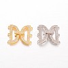 Brass Micro Pave Cubic Zirconia Fold Over Clasps KK-L134-06-1