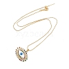 Rack Plating Brass Colorful Cubic Zirconia Eye Pendant Box Chain Necklaces NJEW-P317-02G-2