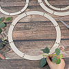 4Pcs 2 Styles Unfinished Wooden Hanging Wreath Frame WOCR-WR0001-04-3