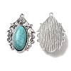 Synthetic Turquoise Pendants PALLOY-K001-043-2