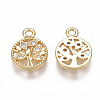 Brass Cubic Zirconia Charms KK-S350-082G-2