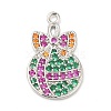 Rack Plating Brass Pave Cubic Zirconia Pendants KK-R150-04P-1