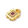 Brass Micro Pave Cubic Zirconia Charms KK-U033-02M-3