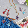 Alloy Enamel Cat Charm Locking Stitch Markers HJEW-PH01789-4