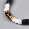 Column Natural Tiger Eyes & Kambaba Jasper & White Shell Beaded Necklaces for Women NJEW-T017-01G-3