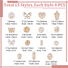 120Pcs 15 Styles Metal Enlaced Transparent Acrylic Beads MACR-GA0001-06-2