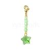 Star Glass & Seed Beads Pendant Decoration HJEW-JM02111-4