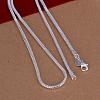 Simple Silver Color Plated Brass Snake Chain Necklaces For Men NJEW-BB12736-16-3