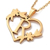 PVD Vacuum Plating 201 Stainless Steel Pendant Necklaces NJEW-R267-02R-G-4