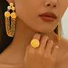 Vintage Alloy Round Tassel Earrings & Ring Sets for Women's Party Wedding KC7338-4