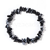 Natural Snowflake Obsidian Chip Beads Stretch Bracelets for Women MW9681-1