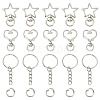 10Set 2 Styles Star Alloy Swivel Clasps with 10Pcs Iron Split Key Rings PURS-YW0001-01B-1