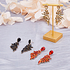 3 Pairs 3 Colors Resin Wing Dangle Stud Earrings EJEW-FI0002-17-5