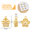 DICOSMETIC 12Pcs 2 Colors Rack Plating Brass Micro Pave Cubic Zirconia Charms KK-DC0003-18-2