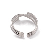 304 Stainless Steel Criss Cross Open Cuff Rings for Women RJEW-G285-50P-3
