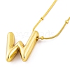 Ion Plating(IP) Initial Letter 304 Stainless Steel Pendant Necklace NJEW-R265-05G-W-1